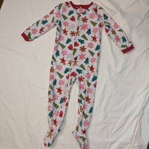 Carter's Christmas Fleece Footie Pajama Christmas Cookies Gingerbread, 4T